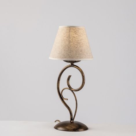 Vienna Brown Gold Tischlampe One Light Stoffeffekt Lampenschirm 16x h38 cm