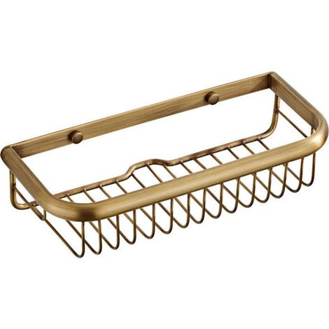Estante de baño antiguo inoxidable, cesta rectangular para ducha, montado en la pared, para champú y acondicionador, organizador de baño y cocina.