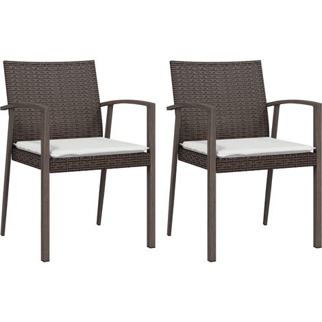 Maison Exclusive - Sedie Giardino con Cuscini 2pz Marroni 5,56x57x83 cm Polyrattan