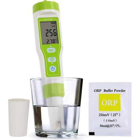 Testeur redox ORP -12001200 mV avec tampon d'étalonnage ORP pour la mesure de la qualité de l'eau - Potentiel d'oxydoréduction de haute précision (2 mV) (1/5)