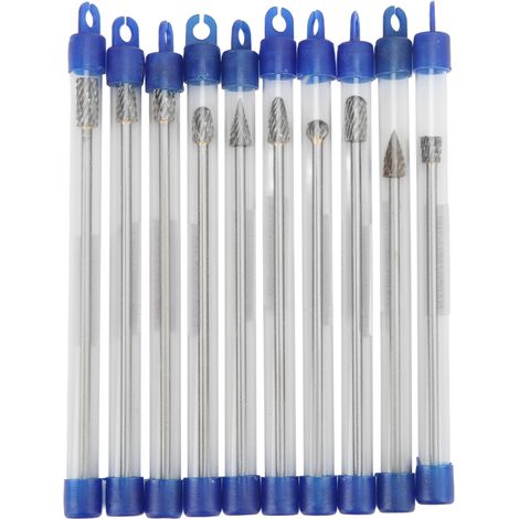Ortviai Ensemble de 10 fraises rotatives carbure double coupe pour polissage aéronautique, automobile et naval (1/5)