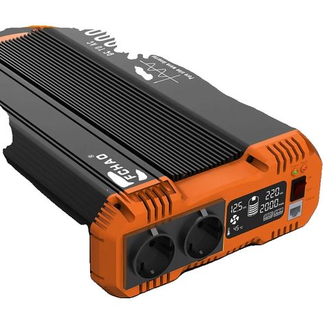 Onduleur de puissance, 3000W de puissance continue, 6000W de puissance de crête, 3000W, Europe, 12V, 220-240V (1/2)