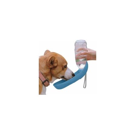 Bouteille d'eau pour Chien, 550ml Portable Distributeur Eau pour Chien et Chat, Gourde pour Chien de Compagnie en Plein Air, pour Randonnée, Voyage, Camping - Bleu (1/5)