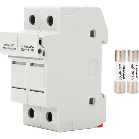 2-poliger 32-A-1000-VDC-Photovoltaik-Sicherungshalter mit 30-A-Sicherungen (schnellunterbrechend) (1/5)