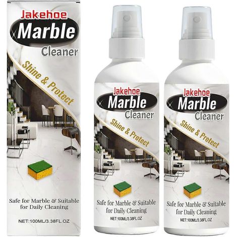 Nettoyant pour marbre (1 à 3 pièces), produit de polissage pour marbre, nettoyant et lustrant pour marbre, nettoyant pour le nettoyage des sols en marbre et en bois - Nettoie, polit et protège (2 pièc (1/5)