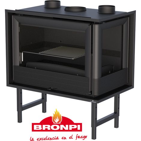 BRICOSOL INSERTABLE DE LEÑA BRONPI CON TURBINAS MODELO PARIS-70- CRISTAL DERECHO