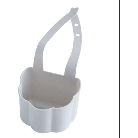 Panier égouttoir d'évier Évier de cuisine vidange savon porte-éponge salle de bain panier de rangement sac support de robinet évier réglable (Gris) (1/4)