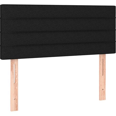 Tête de lit accessoire couchage chambre à coucher meuble 90 x 5 x 78/88 cm tissu noir TDL0202079