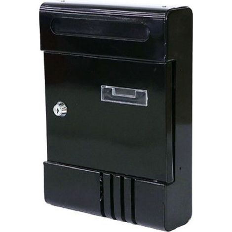 TRADE SHOP - Cassetta Postale In Metallo Porta Lettere Con Chiave Buca Posta H2803 Nera 56849 - (1/2)