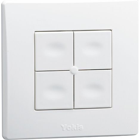 Yokis – Télécommande murale 4 touches radio – Portée 250m – Autonomie 7 ans – Indice de protection IP54 – TLM4T45P