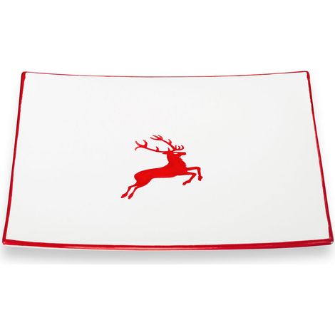 Gmundner Keramik Rubinroter Hirsch, Assiette plate Trend (26x26cm) (1/2)