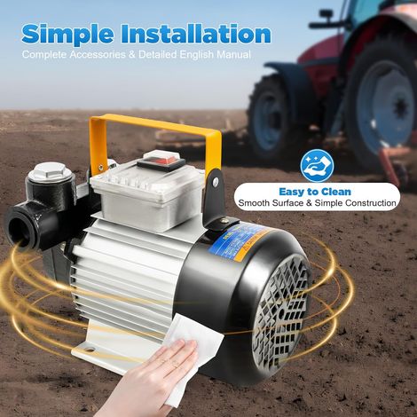 Pompe Electrique Carburant, Pompe Diesel électrique 550W 230V Pompe de Transfert 60L/Min Pompe à Carburant électrique Auto-amorçante Pompe d'aspiration pour Voitures, camions citernes (1/5)