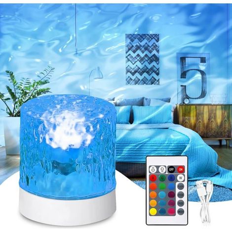 KLVGTIFS PU - Projecteur Ciel étoilé 16 Couleurs Lampe Avec Télécommande, Vague Océan Projecteurs Galaxie,Projecteurs Aurore Boréale Cadeau Noël (1/5)