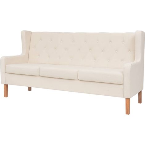 Ensemble de Canapé Sofas 3 pcs tissu blanc crème (1/5)