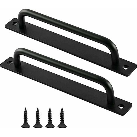 Pack de 2 poignée de porte de grange, poignée de tirage de porte coulissante, poignée haute performance, poignées de porte d'armoire, boutons de tiroir, poignées de cuisine, quincaillerie poignée de p (1/4)