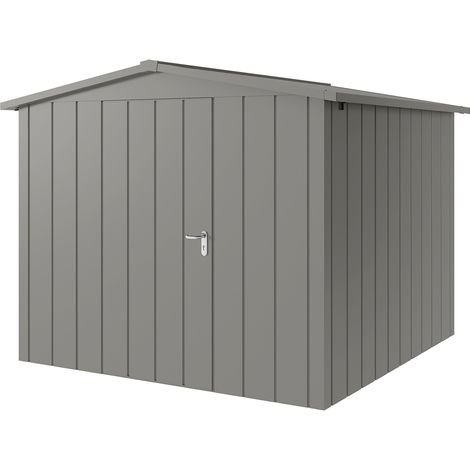 Hörmann Metall-Gerätehaus "Juno" mit Satteldach, JSD10 - Modern, 262 x 262 cm (B x T), graualuminium, 1-flüglige Tür, Anschlag links (1/5)