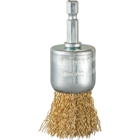 D-73732 Brosse de finition laitonée pour perceuse, 28 mm, 0,3 mm, 1/4" (1/4)
