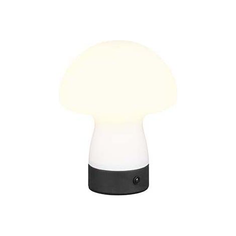 Lampe de table, lampe d'appoint, dimmable, verre, métal blanc, noir, tactile, batterie, H 18 cm (1/5)