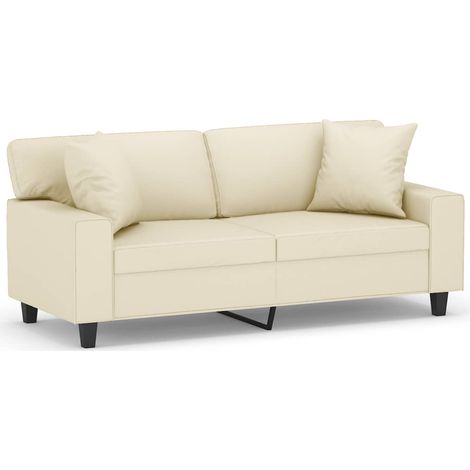 Maison Exclusive - Divano a 2 Posti con Cuscini Crema 140 cm in Similpelle (1/5)