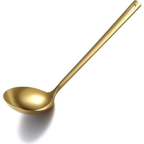 Louche Cuisine - 1 Pièce - Acier Inoxydable Plaqué Or Titane - Résistante Chaleur - Pour Soupe Et Cuisson - Finition Miroir (1/5)