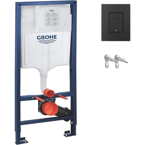 Cisterna empotrada kit completo Rapid SL GROHE. bastidor y pulsador cosmopolitan negro mate con anclajes (1/5)