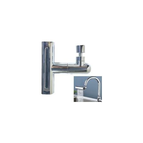 Grifo de cocina Crezuo tipo cascada con 4 modos de rociado, función de rociado en el suelo, grifo de cocina de alta presión para fregadero, rotación de 360°.
