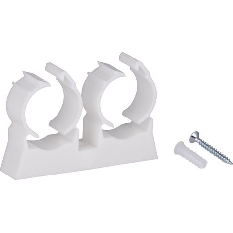 Noyon & Thiebault – Collier de fixation double pour tube multicouche Ø26mm – Fixation rapide par clic – Trou de perçage diamètre 8mm – Lot de 10 colliers