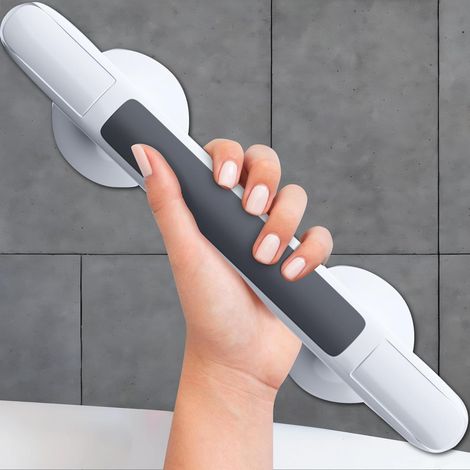 Poignée de douche de 30 cm, aides à la sécurité pour baignoire pour personnes handicapées et âgées, barre d'appui de sécurité à ventouse, barres de douche amovibles robustes sans perçage pour seniors (1/5)