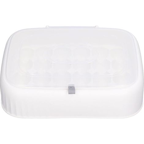 24 conteneurs d'oeufs ABS plateau d'oeufs boîte de rangement réfrigérateur organisateur bacs avec évents respirants (Blanche) (1/5)