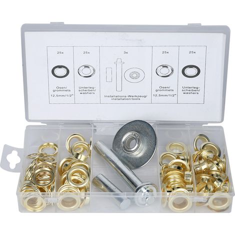 Oeillet Galvanisé - Kit De 103 Pièces Avec Outil - Pour Toile Tente Cuir Sac - Ensemble Complet (1/5)