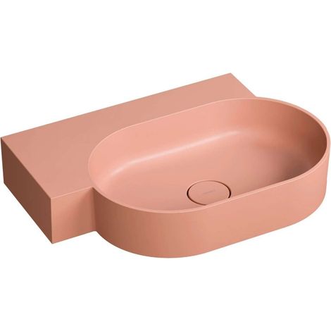 OMNIRES Ovo M+ - Waschbecken 65 x 45 cm, ohne Überlauf, ohne Armaturenloch, links, Coral OVO645UWLCO (1/5)