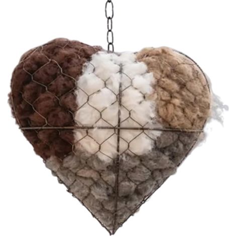 Bird Nest House - Alpaca Fiber - Heart Shape - 7 x 7.9 Inch - For Hummingbirds And Small Birds - 1 Piece (1/5)