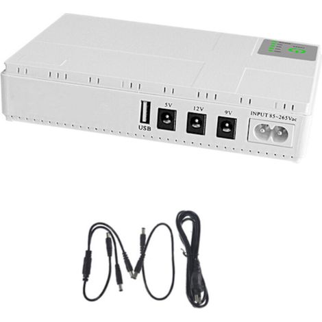 8800 mAh Mini-USV mit Backup-Akku – Ideal für Überwachungskameras, WLAN-Router, Lautsprecher, LED-Streifen und andere Geräte – Überspannungsschutz und Notstromversorgung