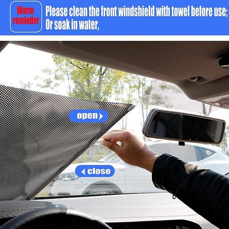 Pare-soleil rétractable automatique pour voiture, protection pare-brise anti-UV, rideau occultant solaire, visière pare-soleil (1/5)