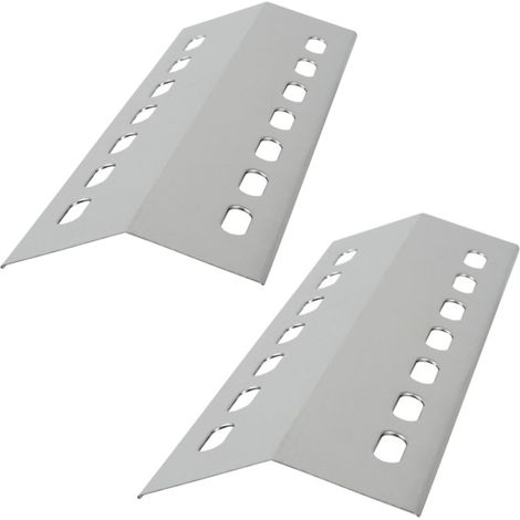 BBQ-Toro Edelstahl Brennerabdeckung für Gasgrill (2 Stück), 41 x 14 cm, Silber, Flammenblech (1/3)
