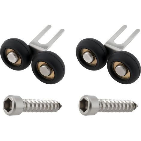 Lot de 2 Roulettes de Guidage Supérieur pour Porte Coulissante de Placard Diamètre 18,6 Mm 39 X 23 Mm (1/5)