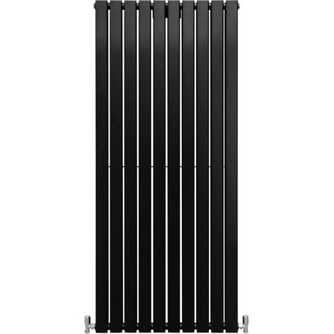 Radiateur Plat Mural 160 x 70 cm Noir Mat Pour Salle de Bain, Cuisine, Maison Moderne Design Scandinave [Kit de Fixations, Brosse de Nettoyage inclus & 15 ans de GARANTIE]