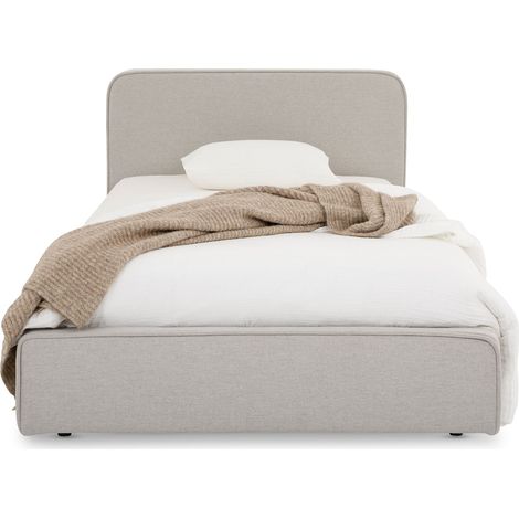 Idimex – Lit simple gris clair 90x190 cm – Lit avec tiroirs – Cadre en bois et métal – Sommier à lattes inclus – Design compact pour petits espaces (1/4)