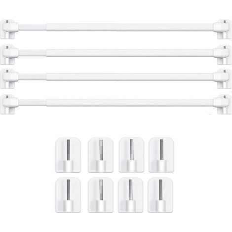 Barres de Vitrage Extensible Tringle Rideau Sans Percage pour Fenetre Pvc pour de Tringle à Rideau Adhésive (4PCS-40-60CM) (1/3)
