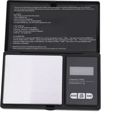 Eosnow Mini Tragbare Genauigkeit LED LED Digital Pocket Scale Gold Silber Diamond Schmuck (1000 g/0,1 g) (1/5)