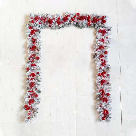 Guirnalda navideña artificial realista de 1,2 m, para decoración de puertas de entrada navideñas, ideal para decoraciones navideñas y reuniones familiares. (1/5)