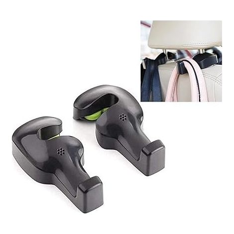 Universeller Autositzhaken zur Befestigung von Einkaufstaschen/Stoffhandtaschen (Schwarz - 2er-Set) (1/5)