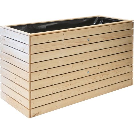 Potager sur pied en bois d'épicéa naturel 160x70x90 cm – Grande surface de culture – Montage facile – Pour balcon et terrasse – Westmann (1/5)