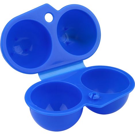 Boîte de rangement en plastique pour 2 œufs, idéale pour les pique-niques et le camping (bleu) (1/5)