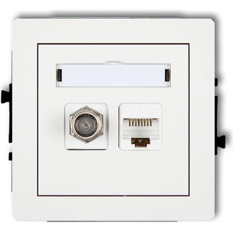 Karlik Serie DECO Toma de pared blanca con RJ45 y antena