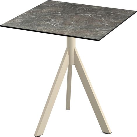 Table de Bistrot Infinity Tripod avec Piètement Sable et Plateau HPL 70 x 70 cm - Veba (1/3)