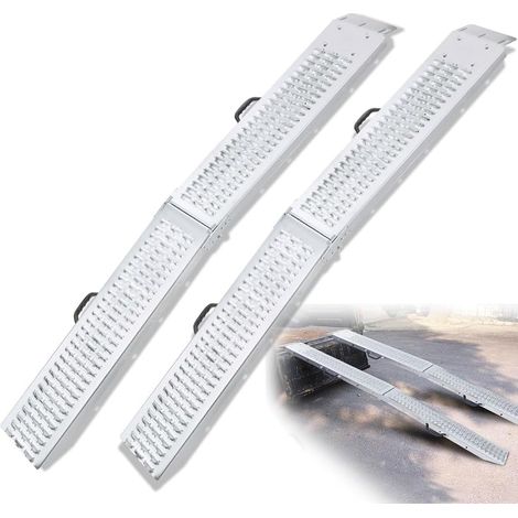 Rampe d'accès - Lot de 2 - Acier galvanisé - Pliable - Moto et tondeuse - 180 cm (1/5)