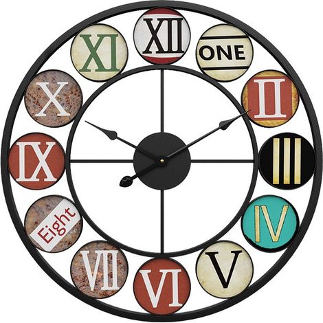 Grande Horloge Murale Vintage silencieuse Horloges en métal 40cm (1/4)
