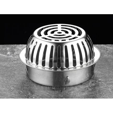 Siphon de sol court convexe en acier inoxydable, anti-obstruction, pour toiture et plancher, grand volume, à circulation extérieure renforcée (1/2)