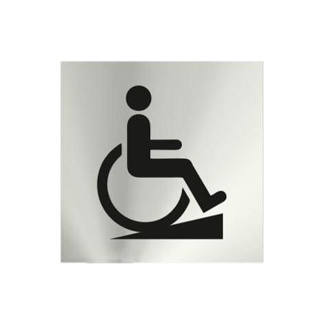 Señal informativa Rampa para Minusválidos de acero inoxidable 120x120mm SEKURECO (1/2)